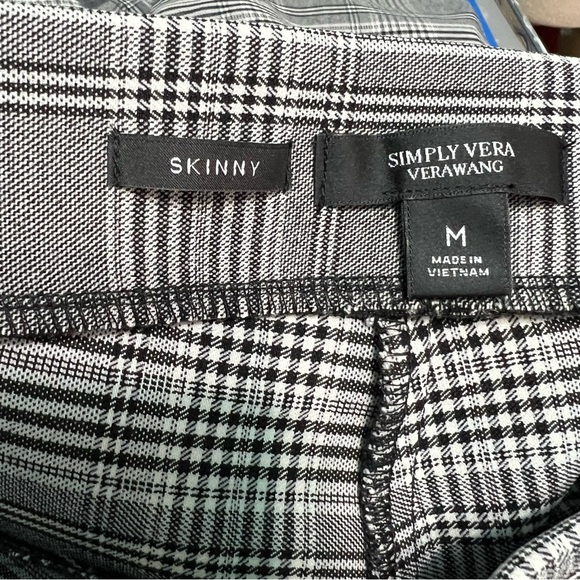 Simply Vera Wang Skinny Plaid Houndstooth Pants Medium - Picture 4 of 6